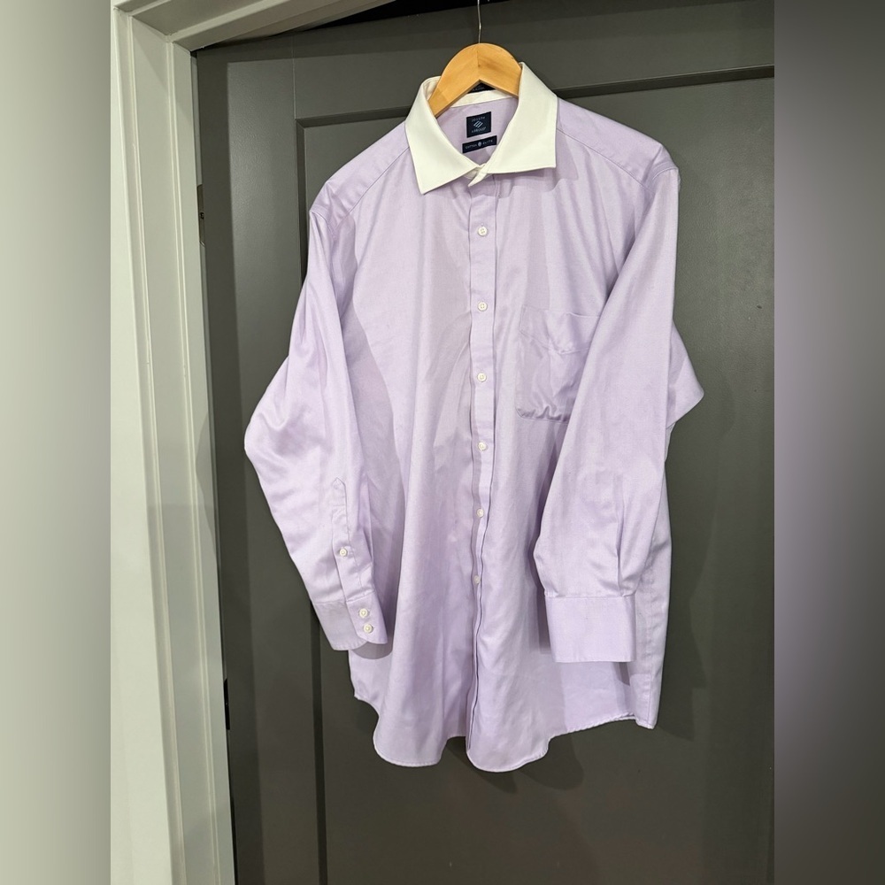Joseph Abboud Light Purple Dress Shirt with White Collar size 17